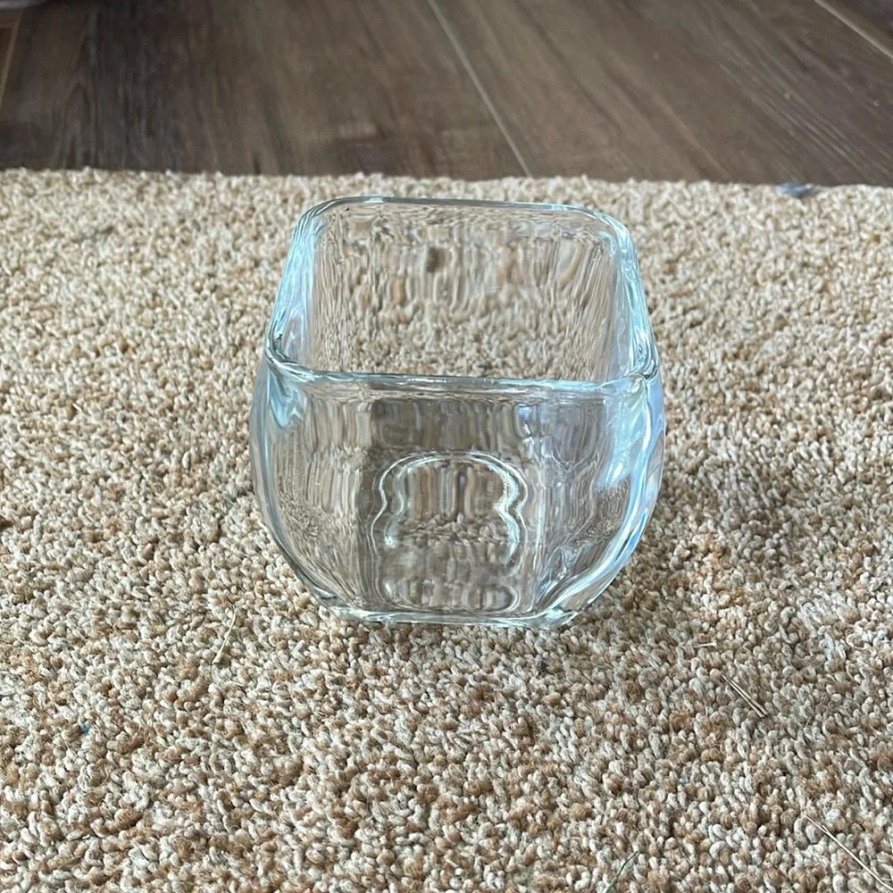 VTG Thick Heavy Clear Glass Candle Holder